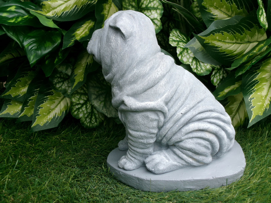 Shar-Pei Dog Concrete Statue 4.75 x 7 x 8" High