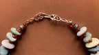 Necklace set | River stones beach pebbles amber nuggets vintage German glass Celtic knot clasp