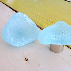 Eco Recycled Beach Sea Glass Stone Lamp Finial Hardware