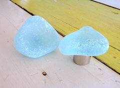 Eco Recycled Beach Sea Glass Stone Lamp Finial Hardware
