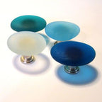 Beach Glass Cabinet Knob – Frosted Sea Glass Coastal Drawer Pull in Organic Freeform Shape