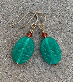 Necklace Set | Watermelon palette — aqua-green pressed glass and vivid sparkling watermelon pink vintage glass beads