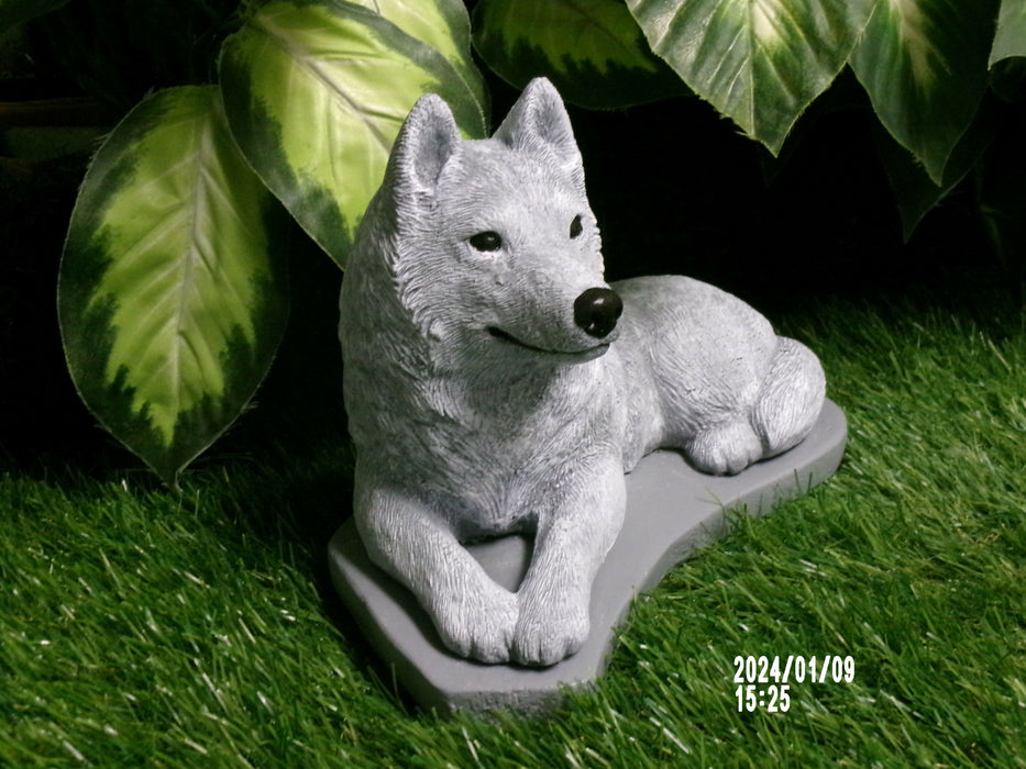 Concrete Husky Statue 11 x 5 x 7" High