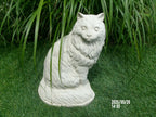 Concrete Persian Cat Statue 12" High