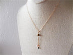 Gold Chain Necklace with Crystal and Tiger Eye Drop