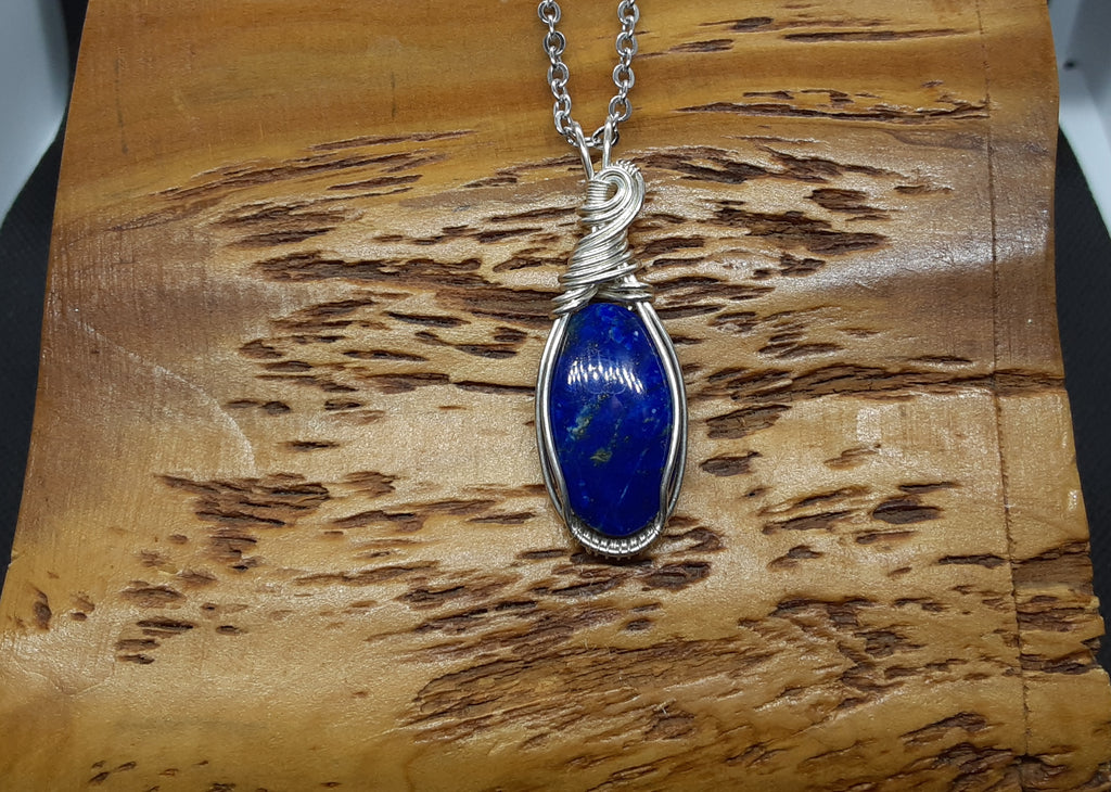 Wire Wrapped Lapis Pendant