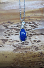 Wire Wrapped Lapis Pendant