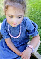Kids Bow Necklace and Bracelet made from Silicone Beads for Dress Up or Pretend Play