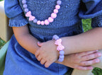 Kids Bow Necklace and Bracelet made from Silicone Beads for Dress Up or Pretend Play