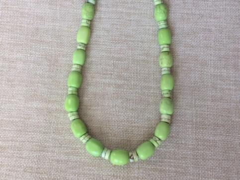 Chunky green beaded necklace