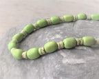 Chunky green beaded necklace