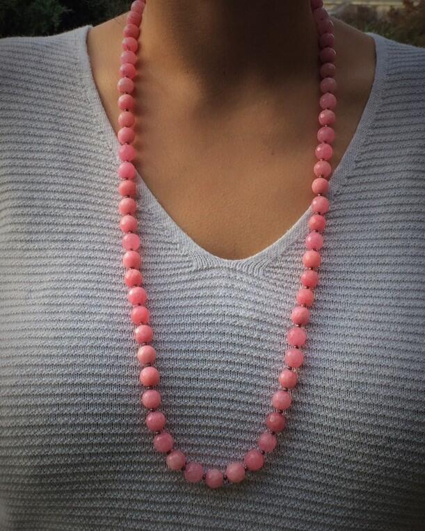 Pink beaded necklace