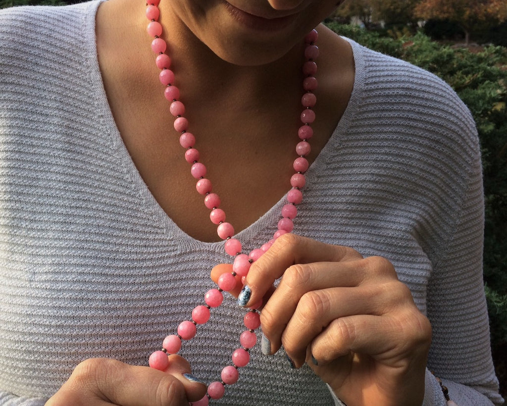 Pink beaded necklace