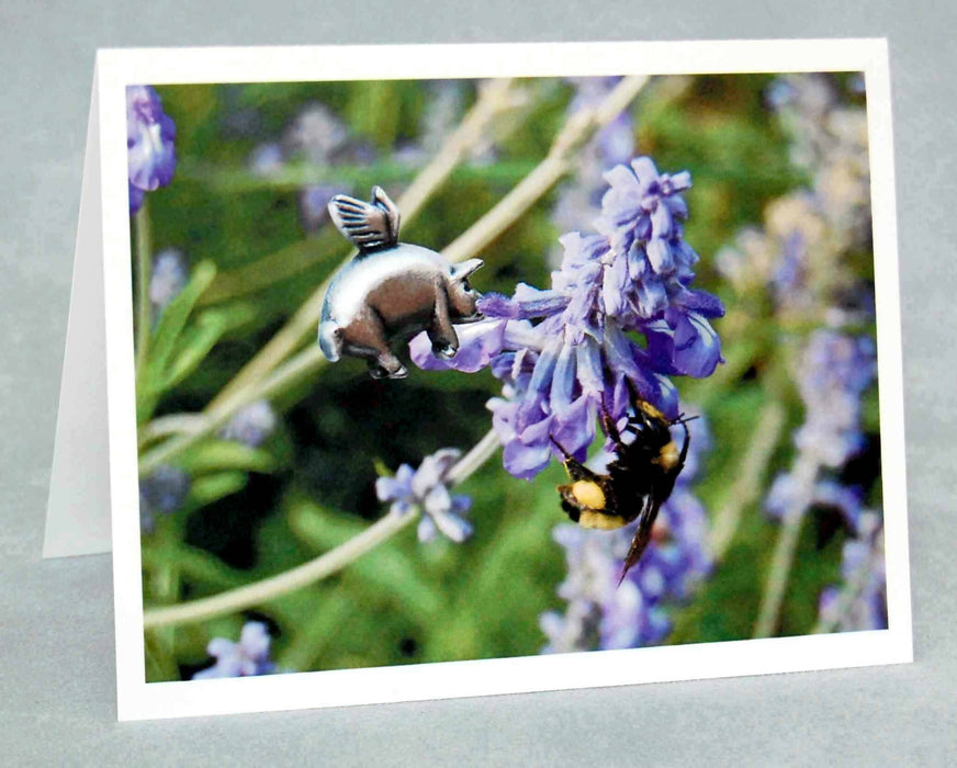 Flying Pig Note Cards - Piggy Pollinator Series