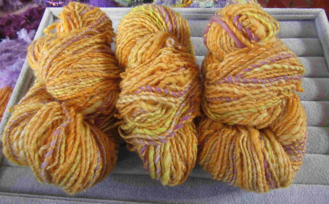 Handspun dk weight wool light gold mix