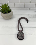 Lavender Jasper Pendant Necklace, Chenille Stitch Beaded Necklace, 18 Inch