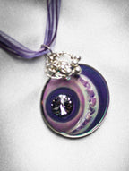 Purple Moon Porcelain Pendant