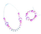 Kids Personalized Name Rainbow Necklace made from Silicone Beads