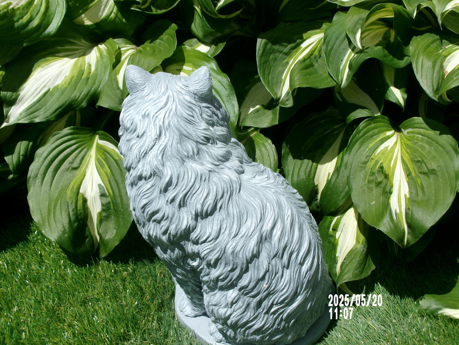 Concrete Persian Cat Statue 12" High