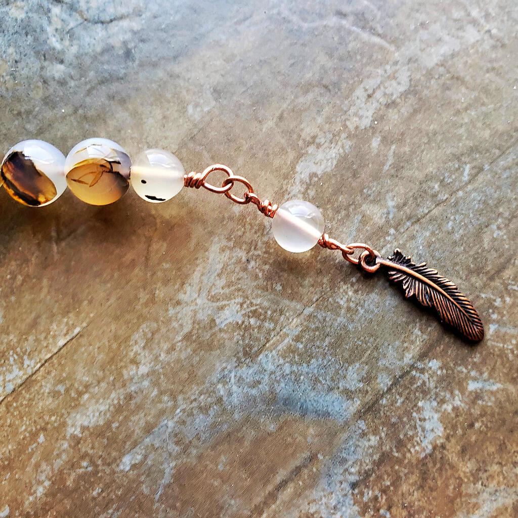Montana Agate Beaded Copper Necklace