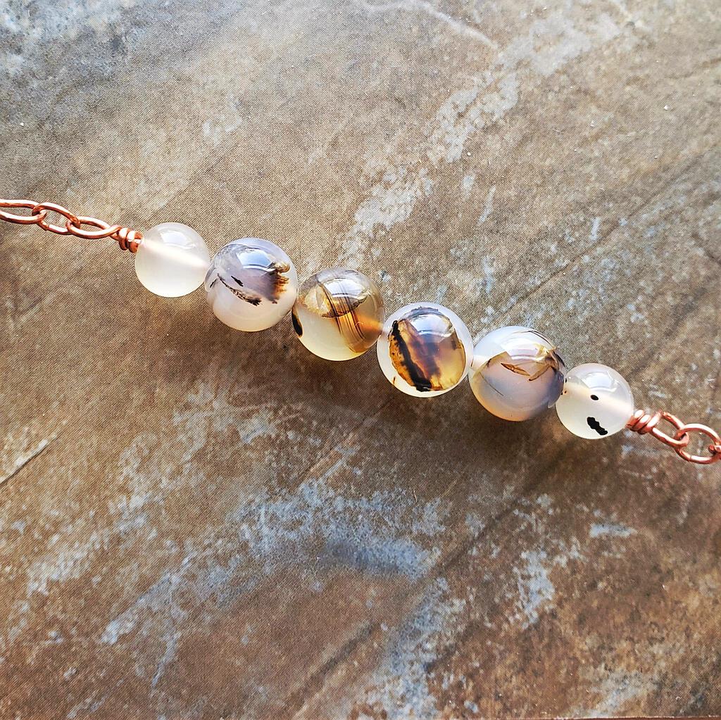 Montana Agate Beaded Copper Necklace