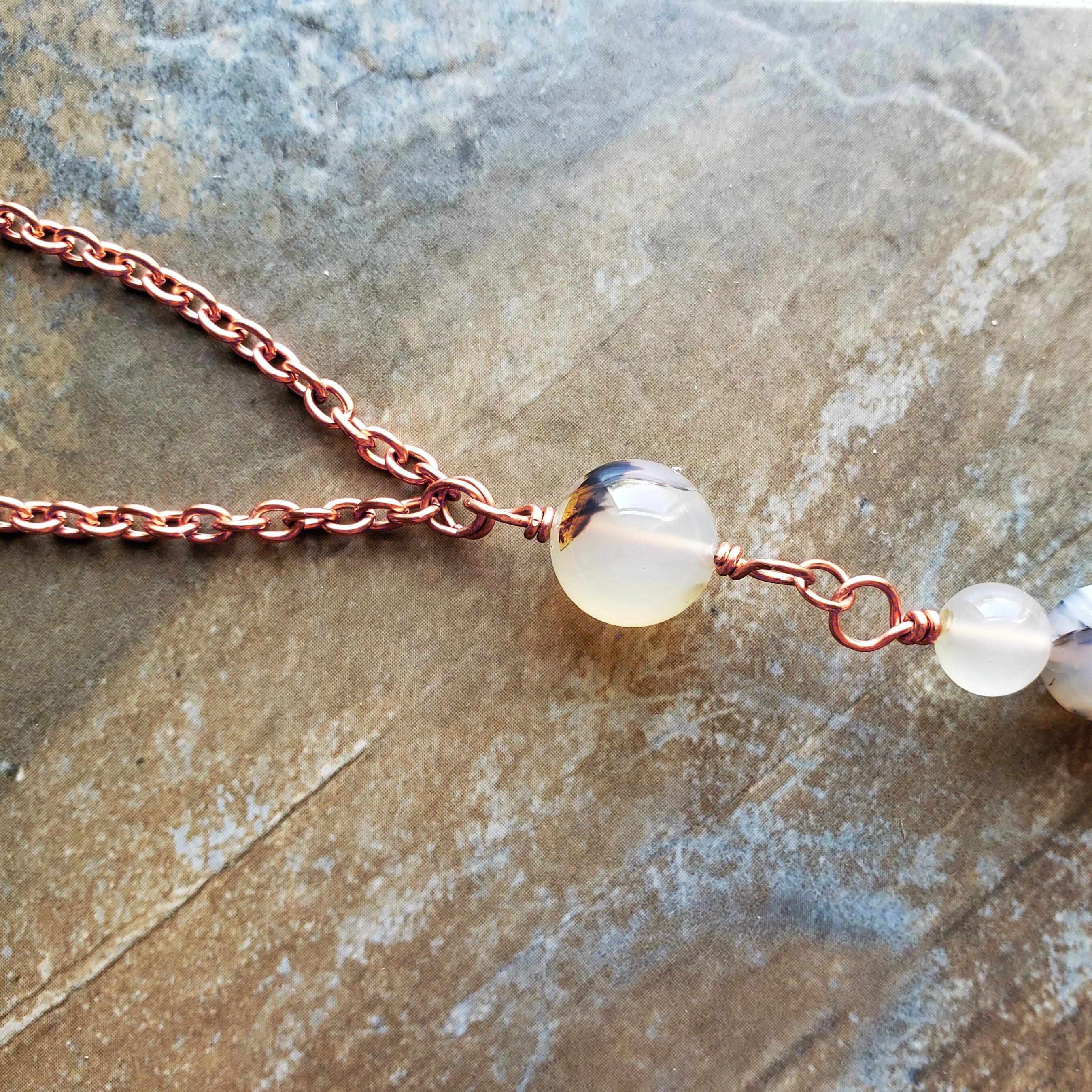 Montana Agate Beaded Copper Necklace
