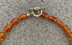 Necklace Set | Amber vintage glass beads, honey amber chips, carnelian faceted ovals, artisan gold bronze