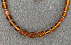 Necklace Set | Amber vintage glass beads, honey amber chips, carnelian faceted ovals, artisan gold bronze