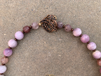 Necklace Set | Gorgeous kunzite rounds, faceted strawberry quartz, bronze lost wax pendant and clasp