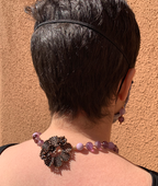 Necklace Set | 1930s Bakelite amber rounds, amethyst, Kunzite, artisan findings