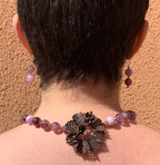 Necklace Set | 1930s Bakelite amber rounds, amethyst, Kunzite, artisan findings
