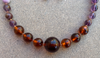 Necklace Set | 1930s Bakelite amber rounds, amethyst, Kunzite, artisan findings