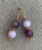 Necklace Set | 1930s Bakelite amber rounds, amethyst, Kunzite, artisan findings