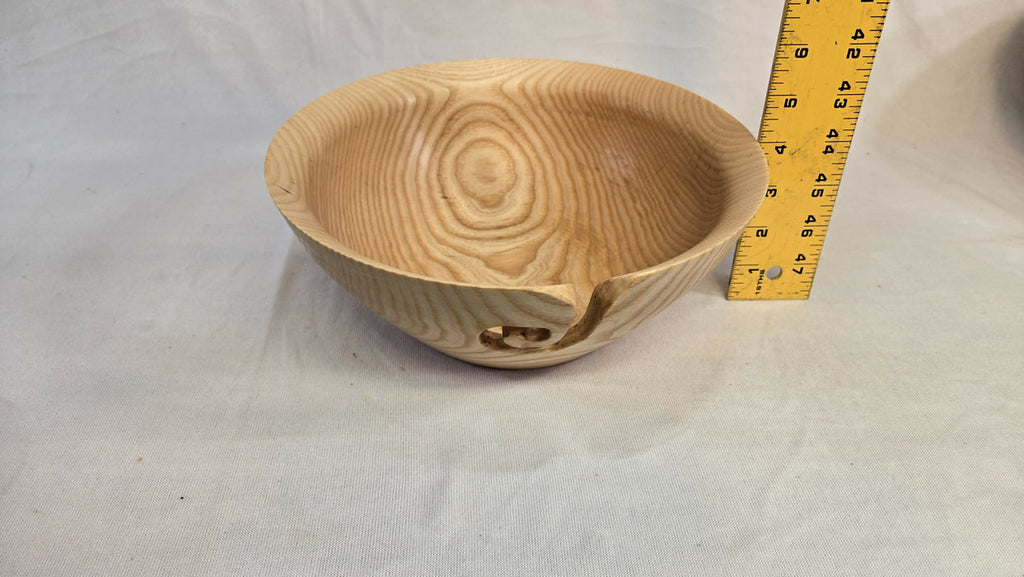 Large Yarn Bowl in Ash - 10-1/4" Hand Turned