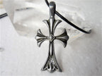 Pewter Cross on Leather Cord