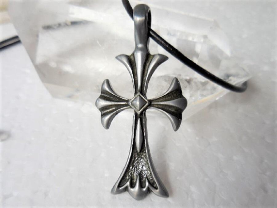 Pewter Cross on Leather Cord