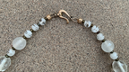 Necklace Set | Snow and Ice mid-century Japanese clear, opalescent, white glass beads