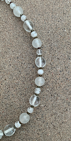Necklace Set | Snow and Ice mid-century Japanese clear, opalescent, white glass beads