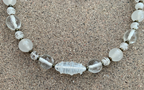 Necklace Set | Snow and Ice mid-century Japanese clear, opalescent, white glass beads