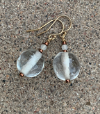 Necklace Set | Snow and Ice mid-century Japanese clear, opalescent, white glass beads