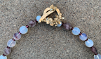 Necklace Set | Opalescent, milky white, pale amethyst mid-century glass beads