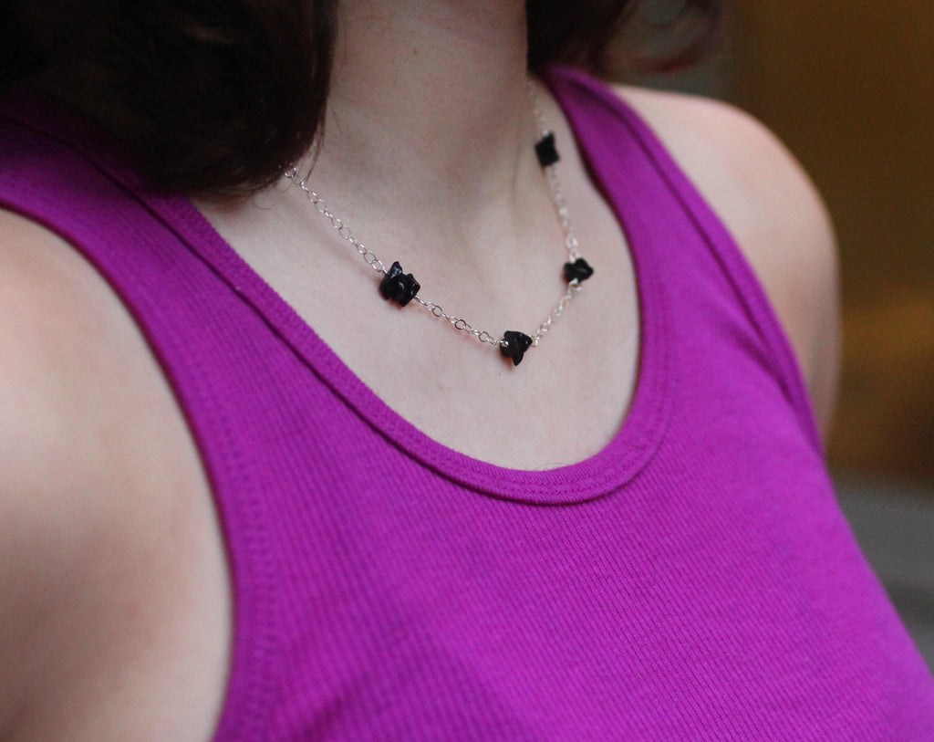 Raw Black Tourmaline Necklace