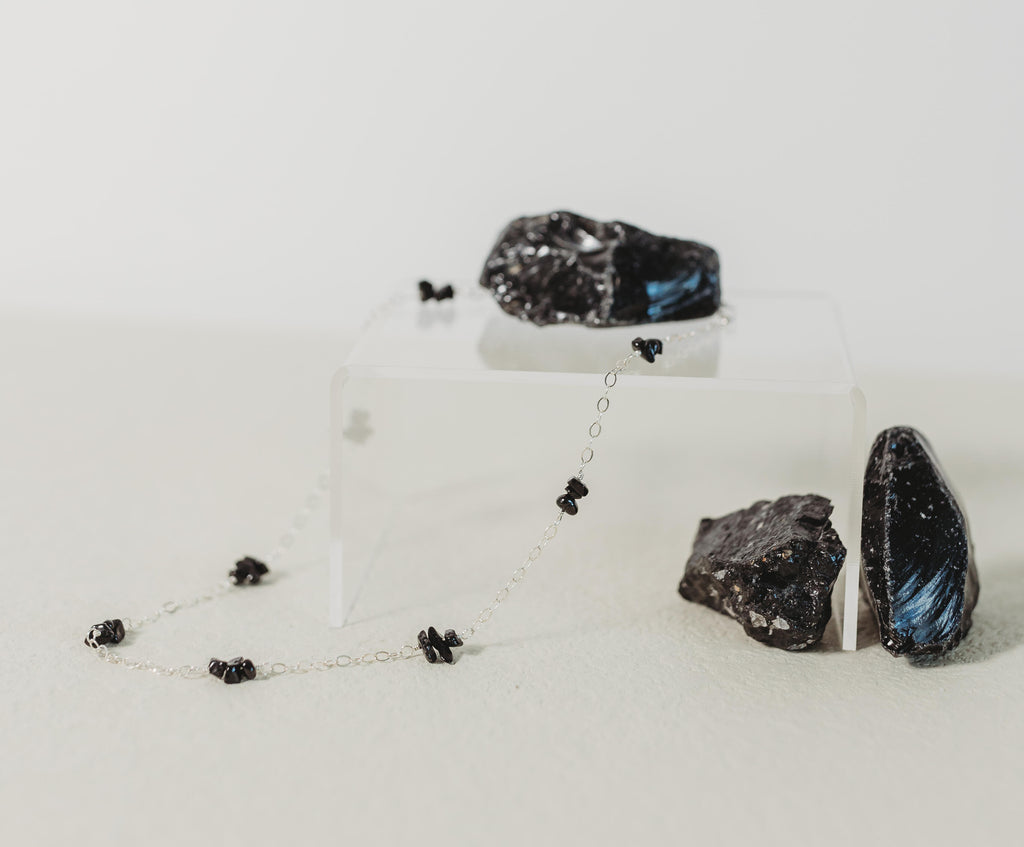 Raw Black Tourmaline Necklace