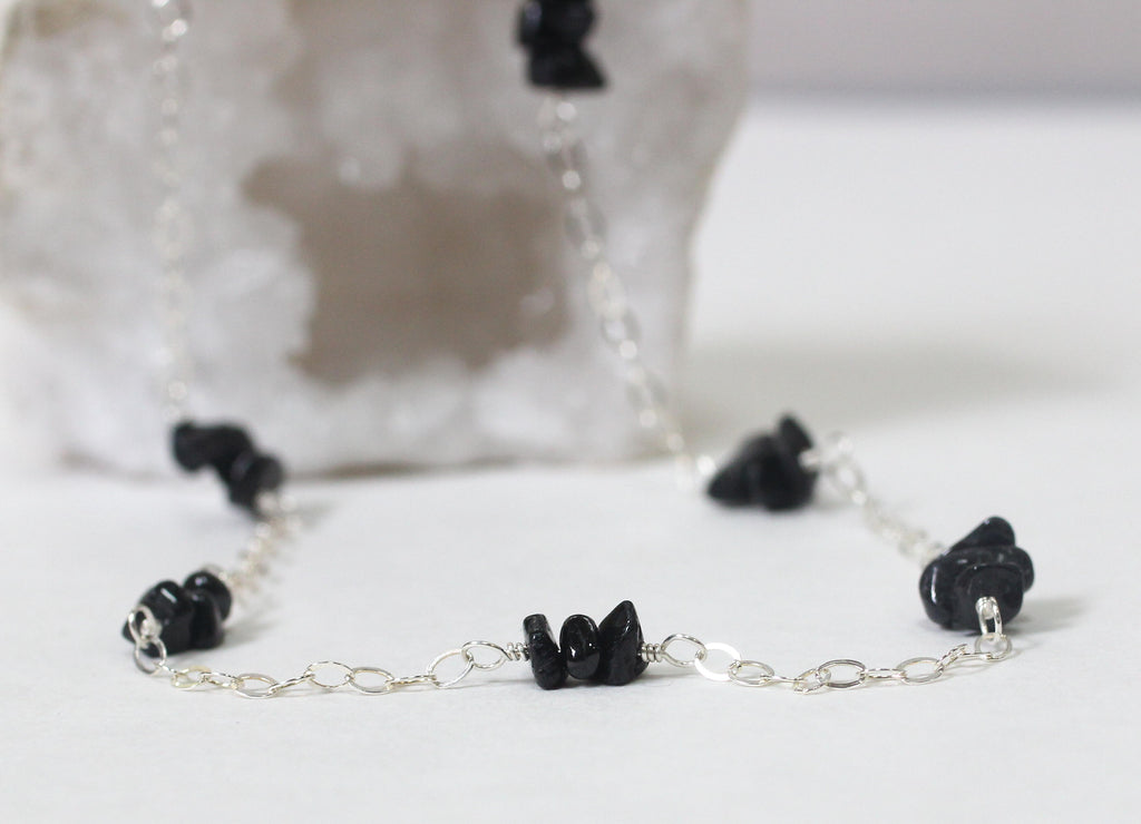 Raw Black Tourmaline Necklace