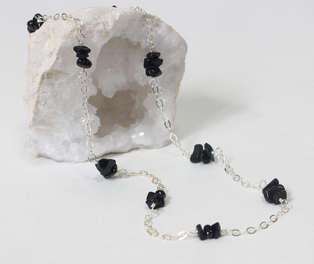 Raw Black Tourmaline Necklace