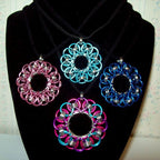 Chainmaille Celtic Wheel Pendant Necklace