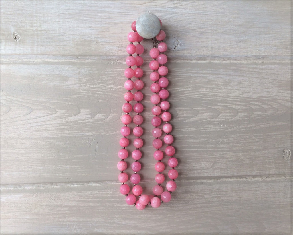 Pink beaded necklace