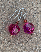 Necklace Set | Double strand 1920s-30s magenta French focal beads with freshwater pearls