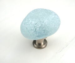 Sea Glass Stone Cabinet Knob Drawer Pull Turquoise