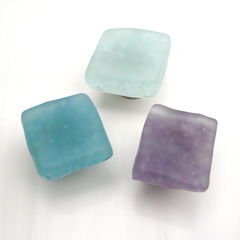 Frosted White Fused Glass Beach Cabinet Knob Drawer Pull $20